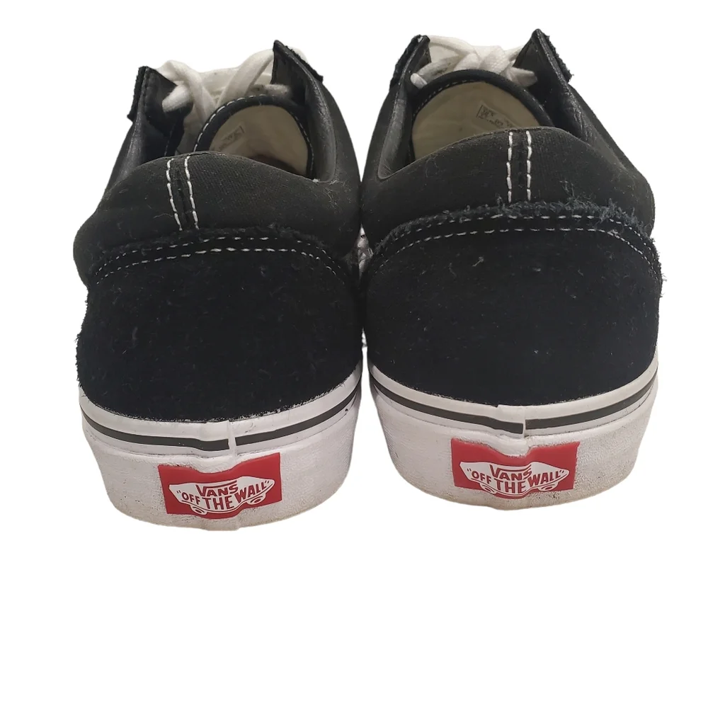 Vans Off The Wall flame skater sneakers Size 10.5 Black Suede Lace Up